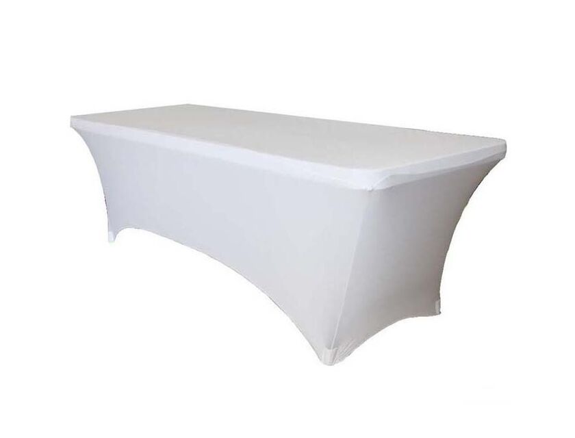 White Lycra 6ft Trestle Table Cover