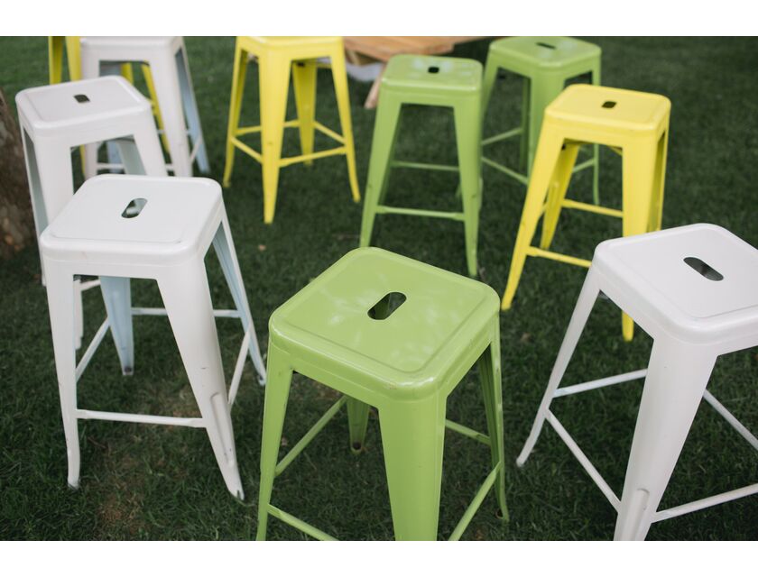Tolix Stools - Light Blue