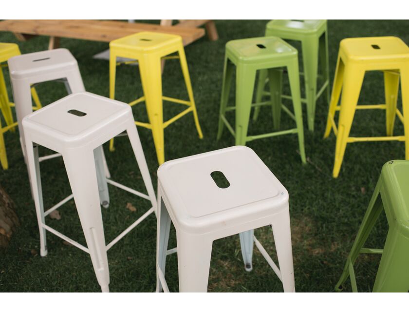 Tolix Stools - Light Blue