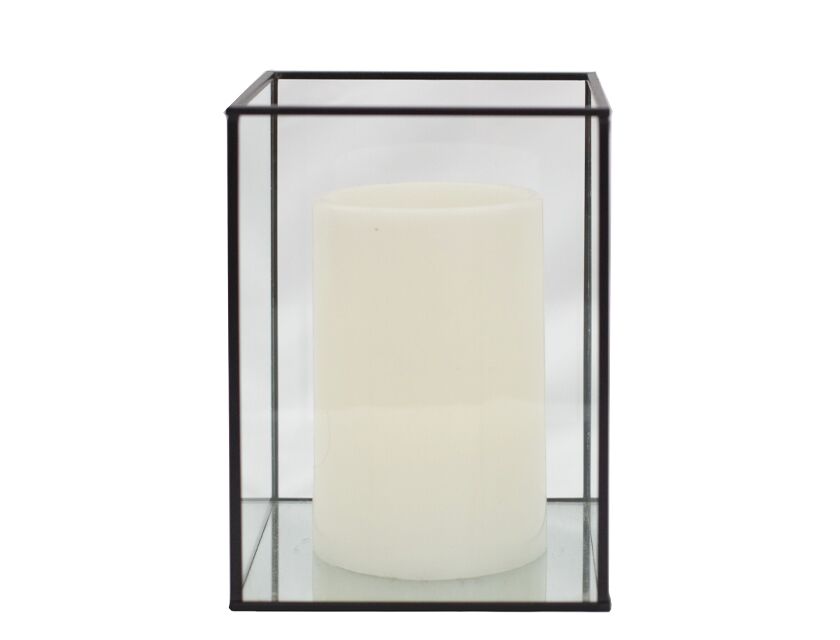Black Frame Glass Candle Box - Small (15cm)