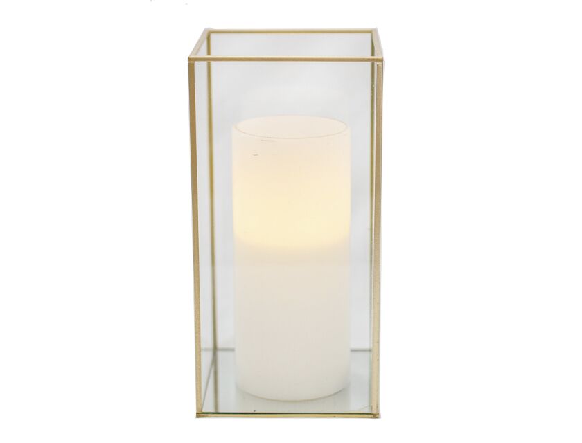 Gold Framed Glass Candle Box - Medium (18cm)