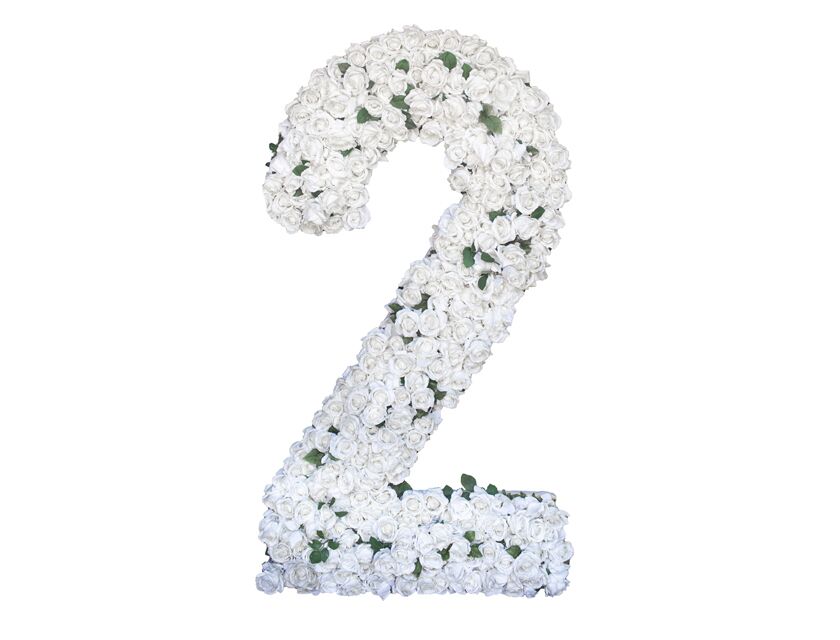 Giant Floral Number (single)  - White 2m