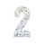 Giant Floral Number (single)  - White 2m