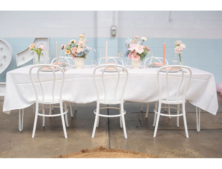 White Rectangle Linen - 137cm x 280cm (6ft Trestle Table)