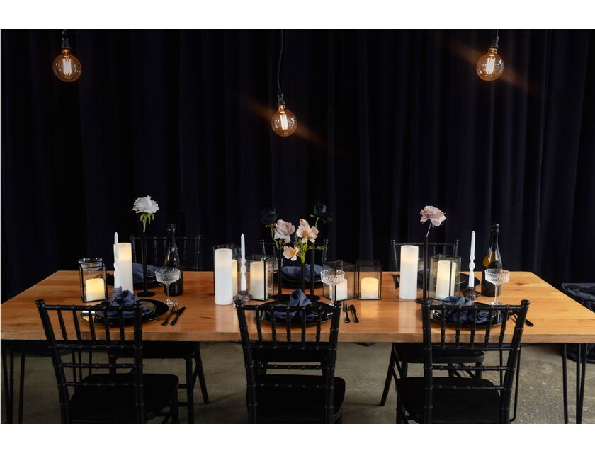 Oak Hairpin Table - Black