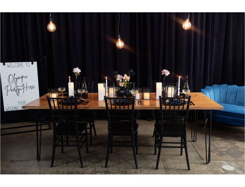Oak Hairpin Table - Black