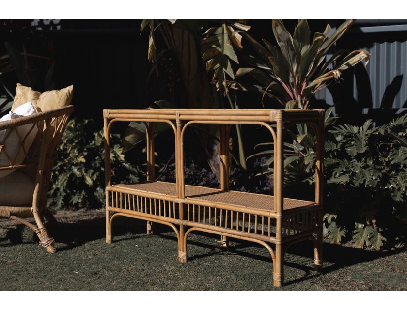 Cane Console Table