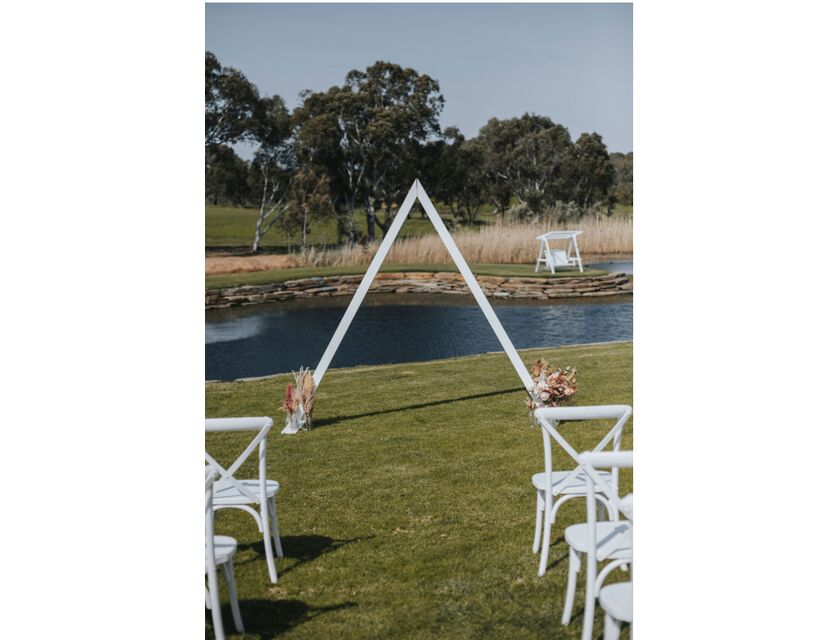 Triangle Wooden Arbour - White