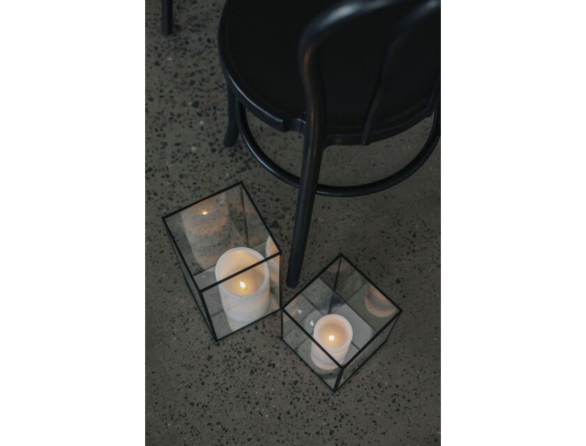 Black Frame Glass Candle Box - Small (15cm)