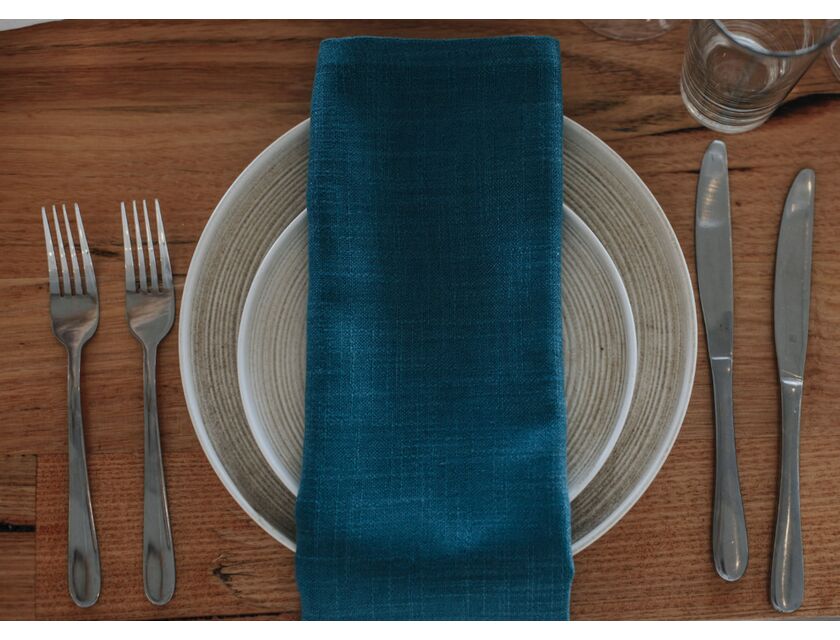 Natural Napkin - Teal Blue