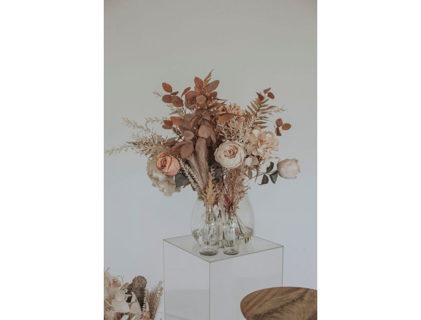 Dried Hydrangea Rose Mix in Vase 61cm