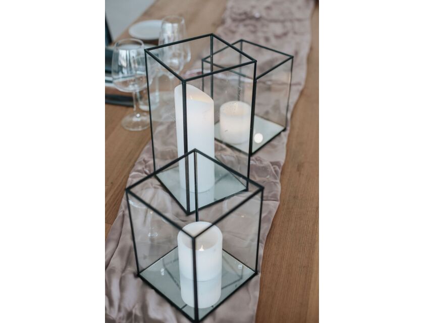 Black Frame Glass Candle Box - Small (15cm)