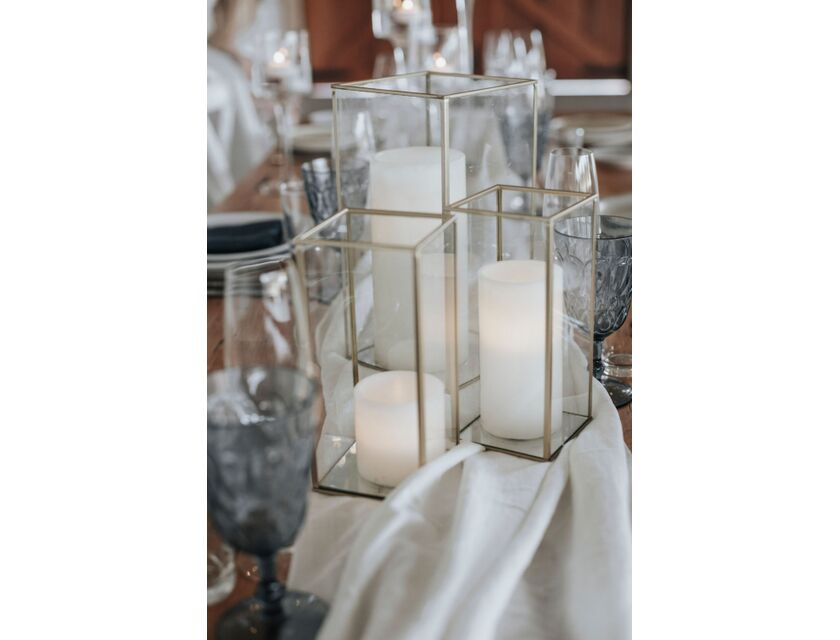 Gold Framed Glass Candle Box - Medium (18cm)