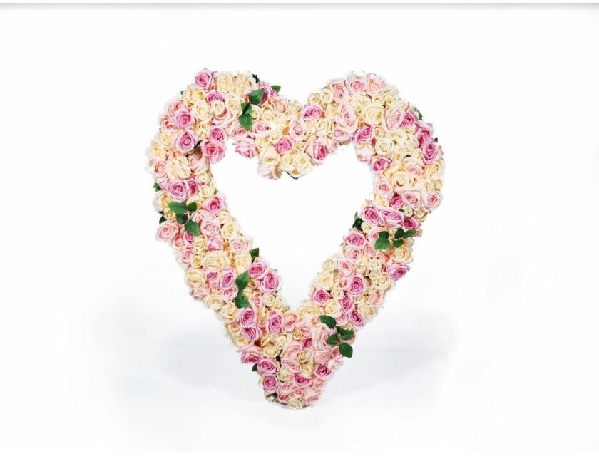 Giant Floral Heart Soft Pink