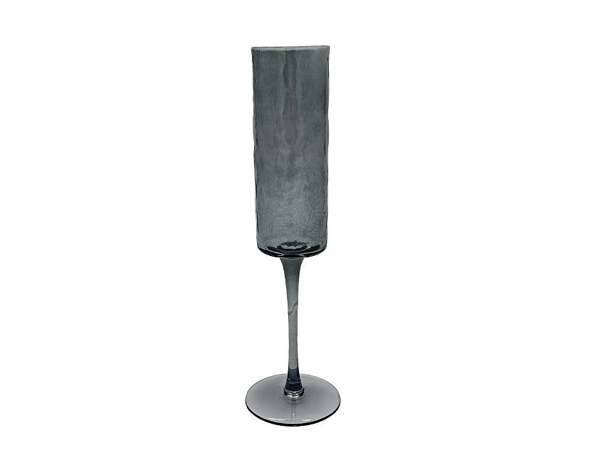 Luna - Textured Champagne Flute - Black