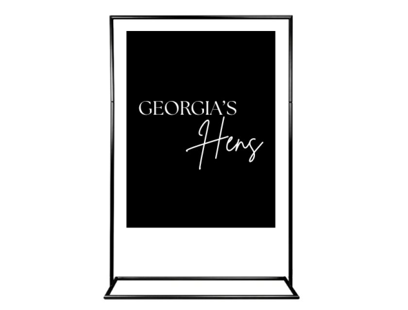 Personalised Black Rectangle Acrylic Sign Package - Black Signage Frame