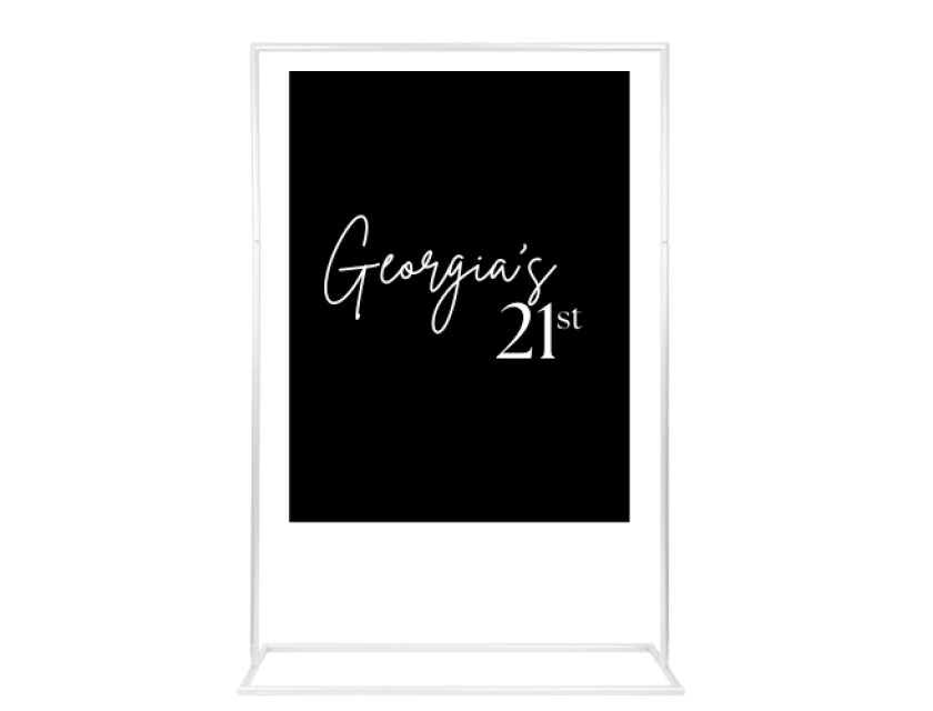 Personalised Black Rectangle Acrylic Sign Package - Black Signage Frame