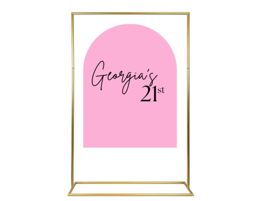 Personalised Watermelon Arched Acrylic Sign Package - Black Signage Frame