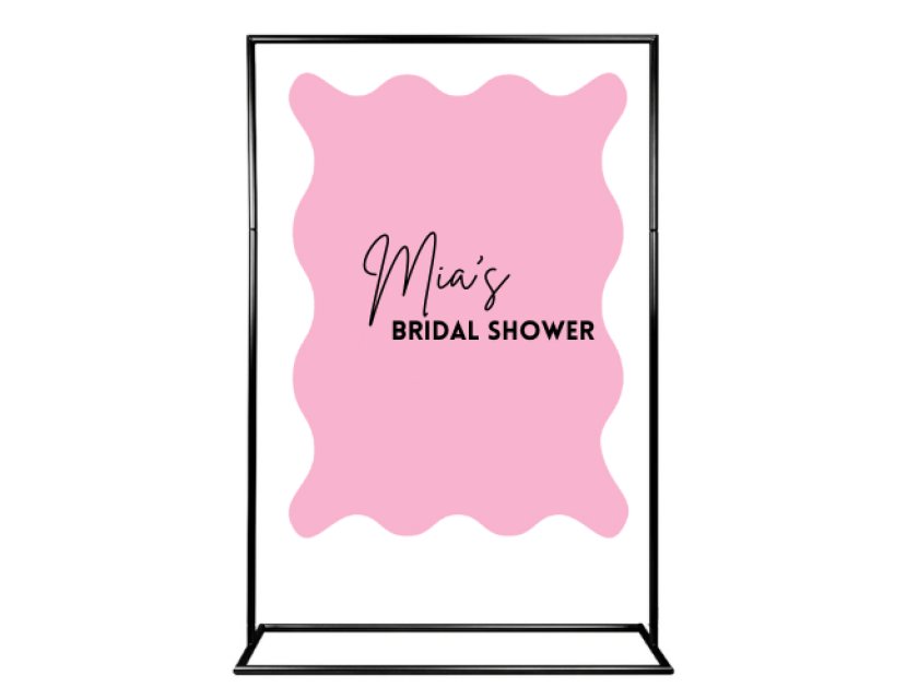 Personalised Watermelon Ripple Acrylic Sign Package - Black Signage Frame