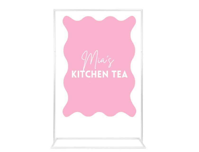 Personalised Watermelon Ripple Acrylic Sign Package - Black Signage Frame