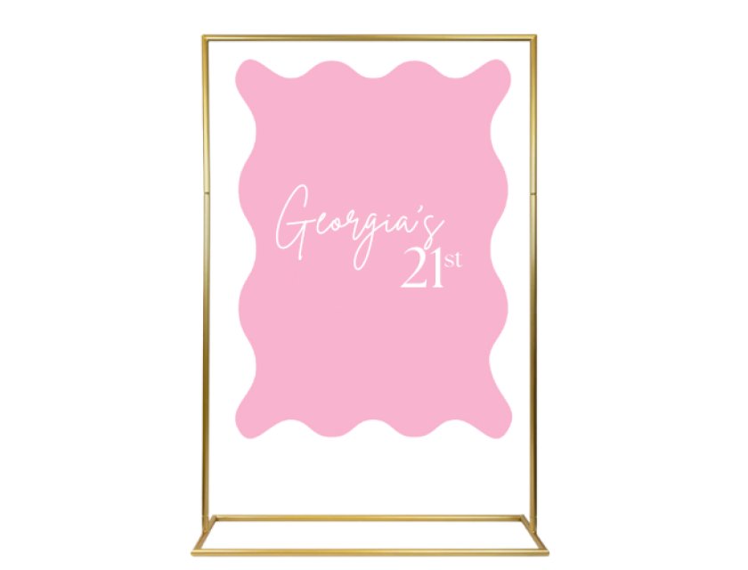 Personalised Watermelon Ripple Acrylic Sign Package - Black Signage Frame