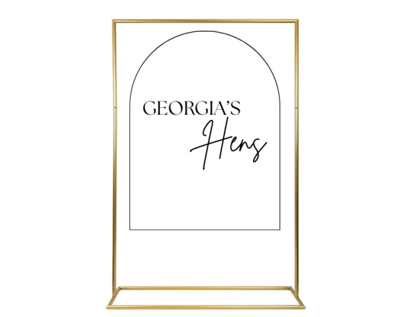 Personalised White Arched Acrylic Sign Package - Black Signage Frame