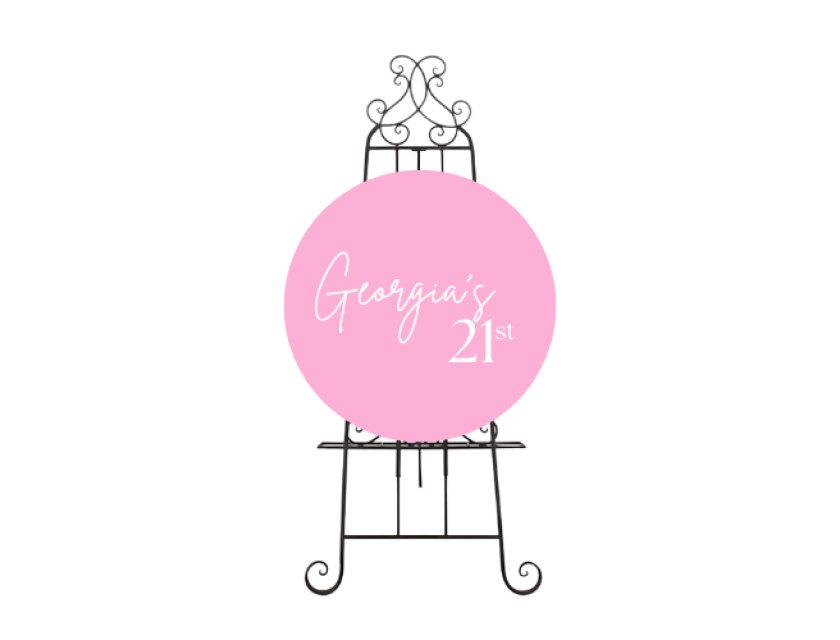 Personalised Watermelon Round Acrylic Sign Package - Black Metal Easel