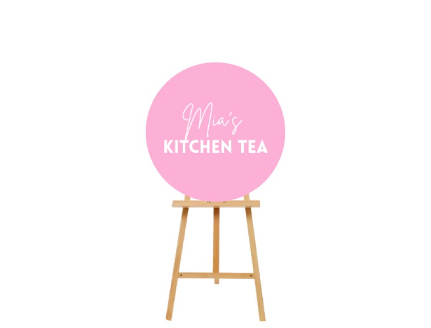 Personalised Watermelon Round Acrylic Sign Package - Black Metal Easel