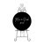 Personalised Black Round Acrylic Sign Package - Black Metal Easel