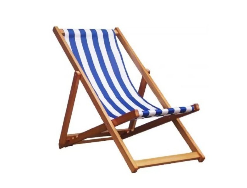 Beach Chair - Striped - Blue