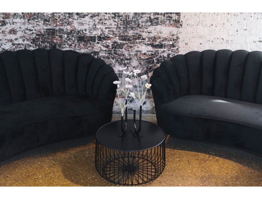Marianna 3 Seater Velvet Sofa - Black