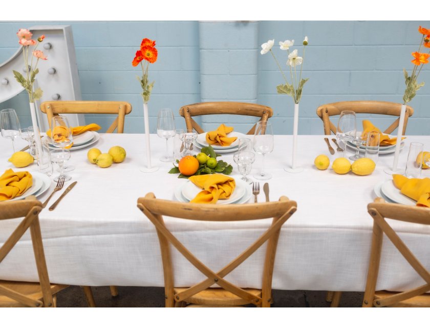 White Rectangle Linen - 137cm x 280cm (6ft Trestle Table)