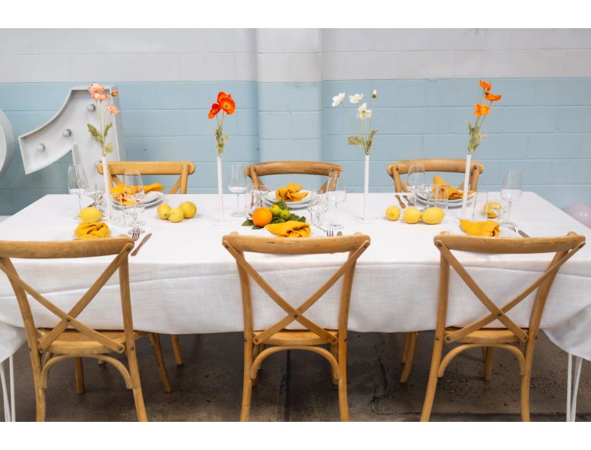 White Rectangle Linen - 137cm x 280cm (6ft Trestle Table)