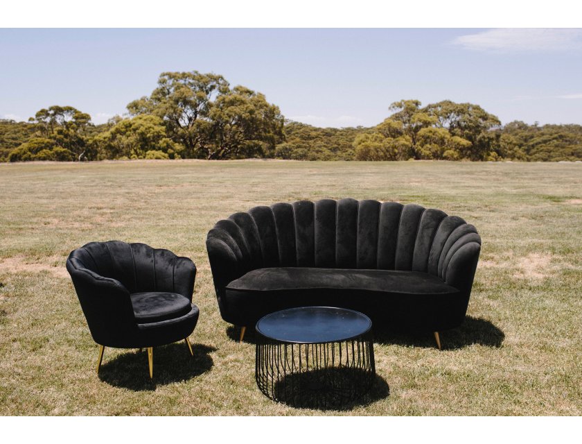 Marianna Velvet Arm Chair - Black
