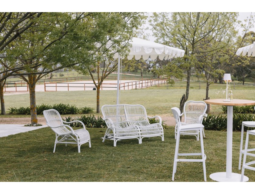 Rattan 2 Seater Lounge - White
