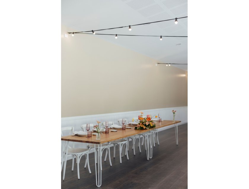 Oak Hairpin Table - White
