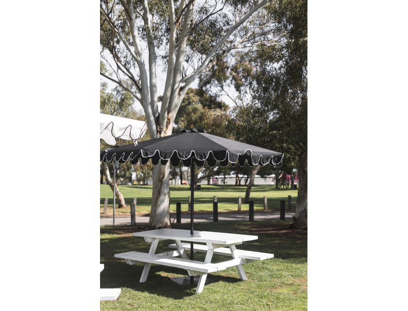 Scalloped Umbrella - Black
