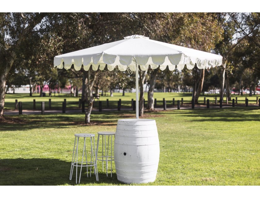 White Wash Wine Barrel