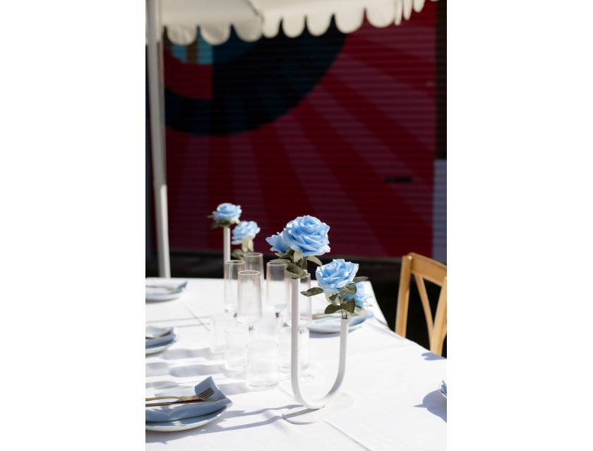 U Shape Bud Vase - White