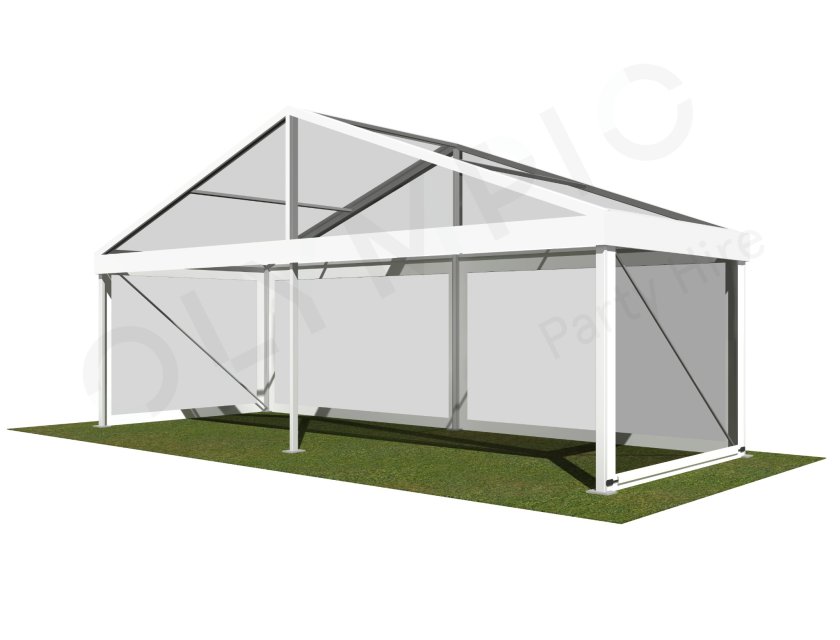 8m Clear Roof Pavilion - 8m x 3m