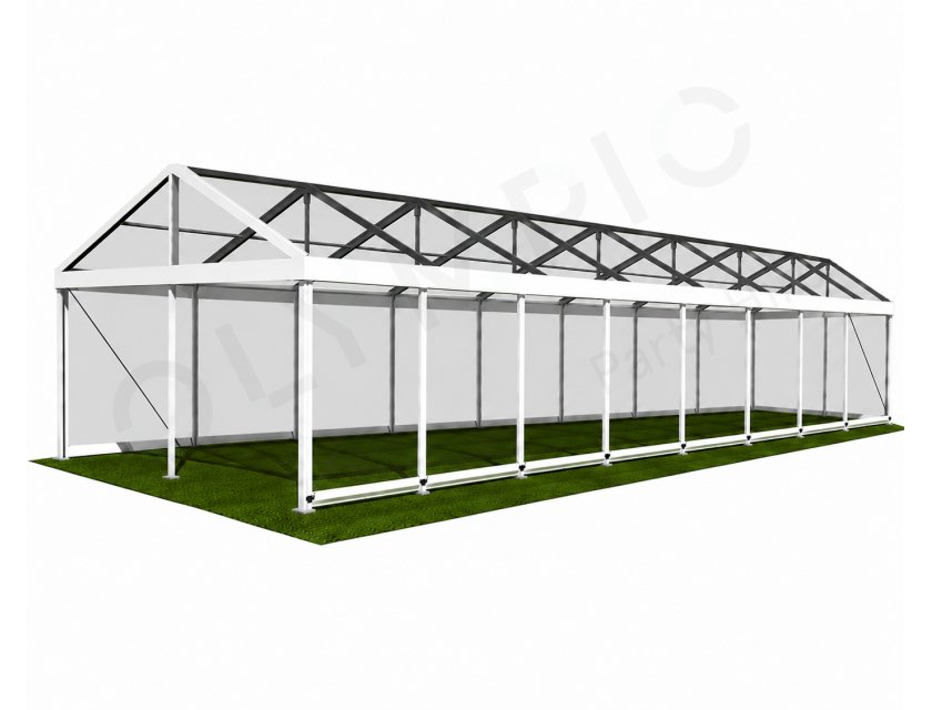 8m Clear Roof Pavilion - 8m x 3m