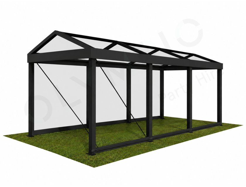 3m Clear Roof - Black Frame Pavilion - 3x3m Clear Roof, Black Frame Pavilion