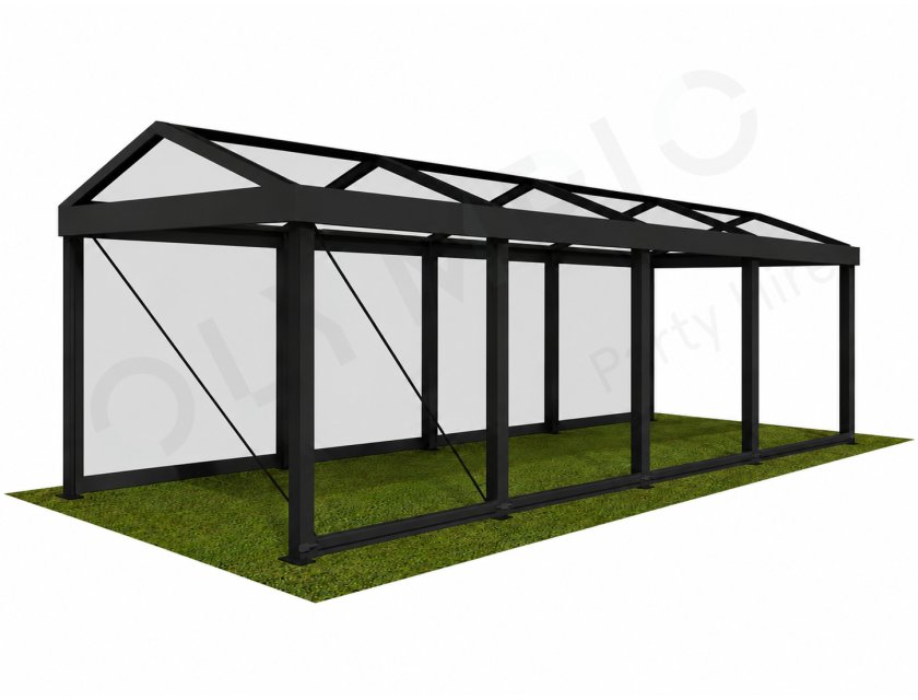 3m Clear Roof - Black Frame Pavilion - 3x3m Clear Roof, Black Frame Pavilion