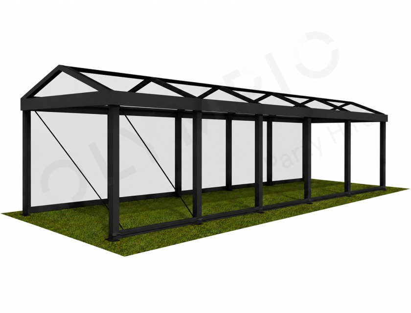 3m Clear Roof - Black Frame Pavilion - 3x3m Clear Roof, Black Frame Pavilion