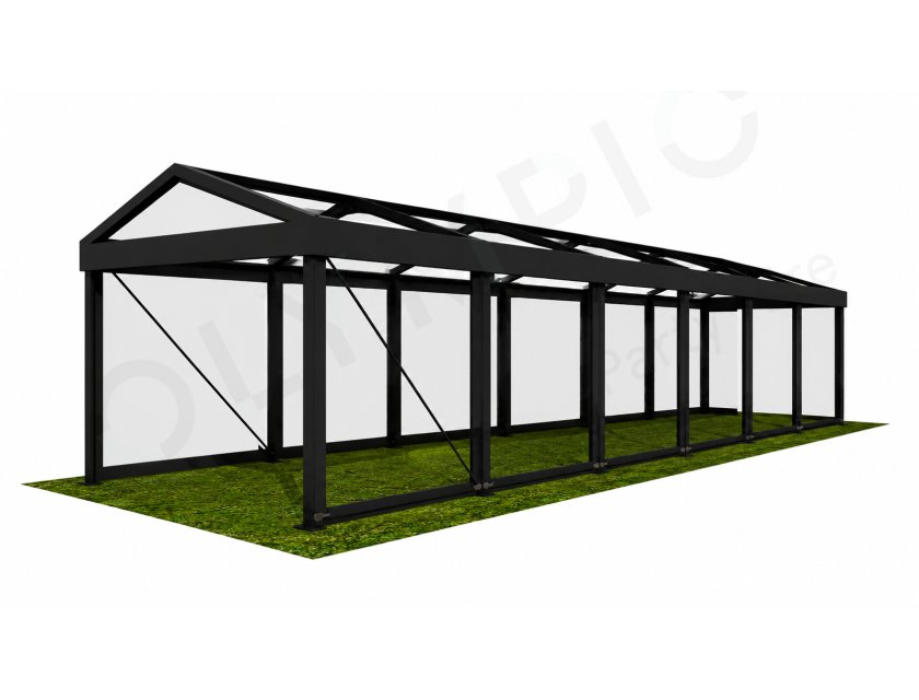 3m Clear Roof - Black Frame Pavilion - 3x3m Clear Roof, Black Frame Pavilion