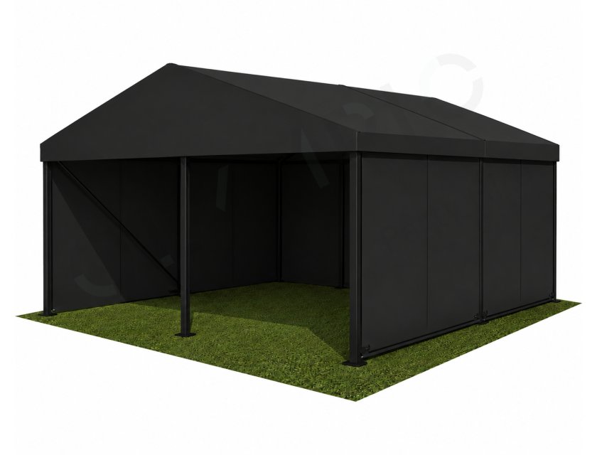 6m Black Roof, Black Frame Pavilion - 6m x 3m