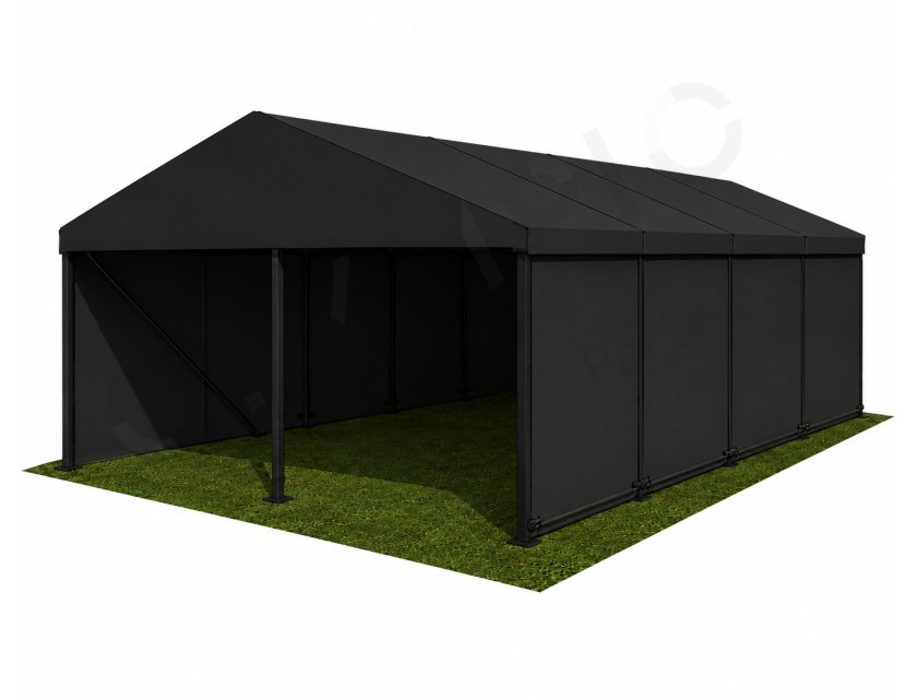 6m Black Roof, Black Frame Pavilion - 6m x 3m