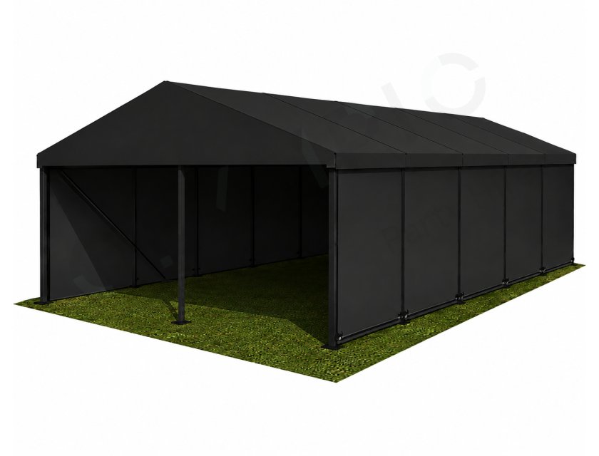 6m Black Roof, Black Frame Pavilion - 6m x 3m