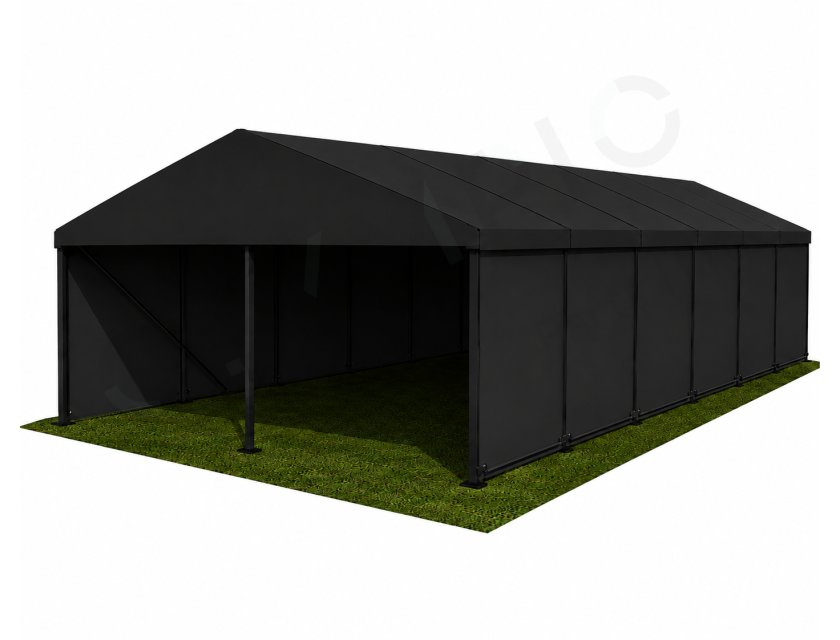 6m Black Roof, Black Frame Pavilion - 6m x 3m