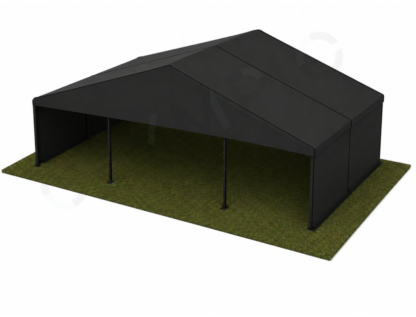 10m Black Roof, Black Frame Pavilion - 10m x 3m